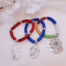 Load image into Gallery viewer, Sarah Acrylic Bracelet Set - Silver Plated