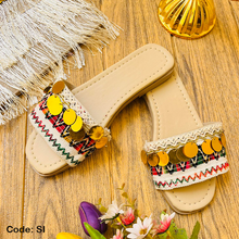 Load image into Gallery viewer, Zhraa Handmade Clutch And Slippers - Leather And Linen