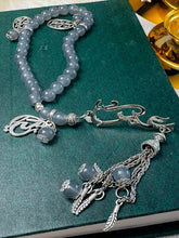 Load image into Gallery viewer, "Omar" Customized Rosary - Gray Agate Stones