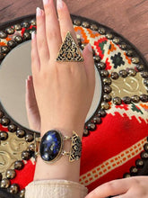 Load image into Gallery viewer, Traditional Arabian Set - Pure Copper with Navy Blue Agate