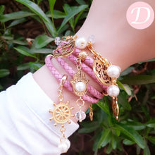 Load image into Gallery viewer, Arabian Pearl Kaaf Set - Pink Leather