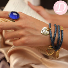 Load image into Gallery viewer, Heart Leather Set - Navy Blue