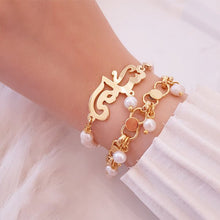 Load image into Gallery viewer, Customized Name Bracelets Set - Gold Plated
