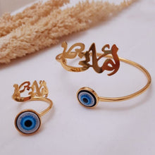 Load image into Gallery viewer, Amany Blue Eye Set - Gold Plated