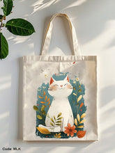 Load image into Gallery viewer, Cat Tote Bag - Linen