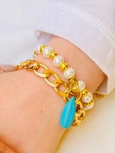 Load image into Gallery viewer, Serenity Set - Turquoise And Pearl Stones