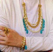Load image into Gallery viewer, Serenity Set - Turquoise And Pearl Stones