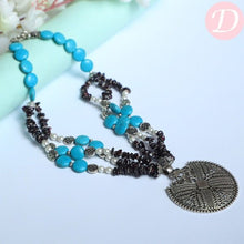 Load image into Gallery viewer, Melanie Turquoise Necklace - Silver Plated