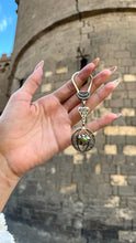 Load image into Gallery viewer, Green Flower Keychain - Pure Copper