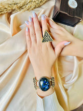 Load image into Gallery viewer, Traditional Arabian Set - Pure Copper with Navy Blue Agate
