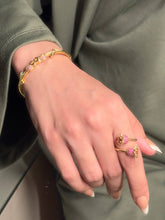 Load image into Gallery viewer, Pink Flower Set - Gold Plated