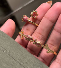 Load image into Gallery viewer, Pink Flower Set - Gold Plated