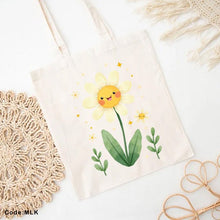 Load image into Gallery viewer, White Flower Tote Bag - Linen