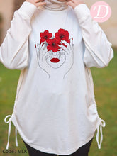 Load image into Gallery viewer, Red Flower Woman T-shirt - Cotton