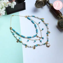 Load image into Gallery viewer, Dalida Seashell Necklace - Turquoise and Seashell
