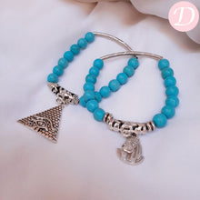 Load image into Gallery viewer, Horas Turquoise Set - Silver Plated