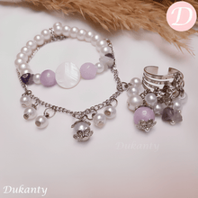 Load image into Gallery viewer, Yara Set - Pearl And Agate Stones