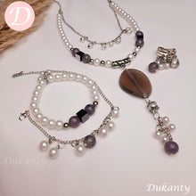 Load image into Gallery viewer, Fatma Set - Pearl And Agate Stones