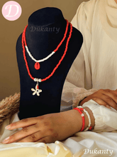 Load image into Gallery viewer, Dina Set - Red And White Stones