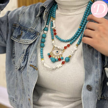 Load image into Gallery viewer, Golden Eye Necklace - Turquoise