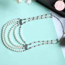 Load image into Gallery viewer, Nefertiti Pearl Necklace - Silver Plated
