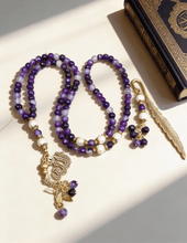 Load image into Gallery viewer, Shades of Violet Rosary with Book Separator - Agate Stones