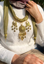 Load image into Gallery viewer, Soft Olive Necklace Scarf - Cotton