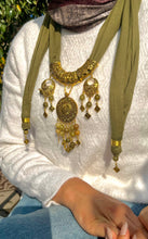 Load image into Gallery viewer, Soft Olive Necklace Scarf - Cotton