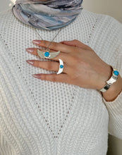 Load image into Gallery viewer, Turquoise Wings Jewelry Set – Silver Plated