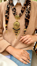 Load image into Gallery viewer, Golden Tiger Necklace Scarf - Chiffon