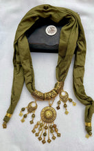 Load image into Gallery viewer, Soft Olive Necklace Scarf - Cotton