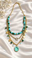 Load image into Gallery viewer, Yomna layered turquoise necklace close-up