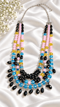 Load image into Gallery viewer, Afnan three-strand necklace on white satin