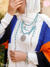 Load image into Gallery viewer, Turquoise necklace with metal pendants