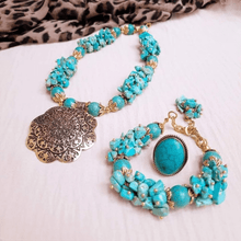 Load image into Gallery viewer, Dilara Set - Natural Turquoise Stones