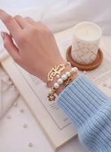 Load image into Gallery viewer, Customized Name with Pearl Bracelet - Gold Plated