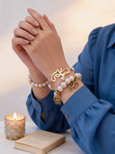 Load image into Gallery viewer, Customized Name with Pearl Bracelet - Gold Plated