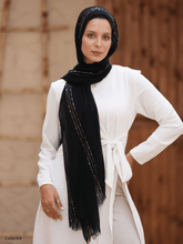 Load image into Gallery viewer, Gailan Scarf - Hand-Embroidered Linen