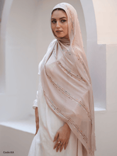 Load image into Gallery viewer, Gailan Scarf - Hand-Embroidered Linen