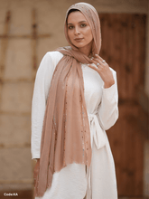 Load image into Gallery viewer, Gailan Scarf - Hand-Embroidered Linen