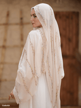 Load image into Gallery viewer, Gailan Scarf - Hand-Embroidered Linen