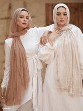 Load image into Gallery viewer, Gailan Scarf - Hand-Embroidered Linen