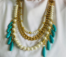 Load image into Gallery viewer, Serenity Set - Turquoise And Pearl Stones