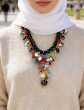 Load image into Gallery viewer, Black Colorful Necklace - Onyx Stones
