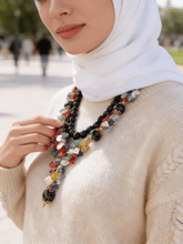 Load image into Gallery viewer, Black Colorful Necklace - Onyx Stones