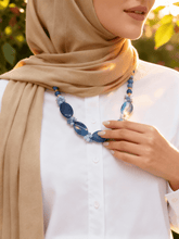 Load image into Gallery viewer, Sahar Blue Agate Stones Necklace