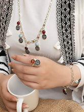 Load image into Gallery viewer, Hoda Set - Onyx And Turquoise Stone