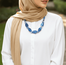 Load image into Gallery viewer, Sahar Blue Agate Stones Necklace