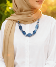 Load image into Gallery viewer, Sahar Blue Agate Stones Necklace
