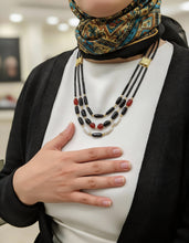 Load image into Gallery viewer, Delicate Necklace - Black and White and Red